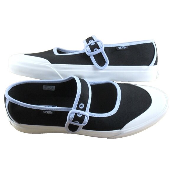 Vans Shoes - Vans Women's Mary Jane Ballerina Black Purple Canvas adjustable Shoes Size 8.5